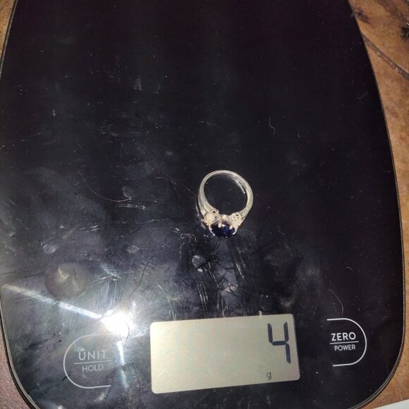 5 ct Genuine Sapphire & Topaz Ring size 7 Sterling Silver stamped 925 tested - Picture 5 of 10